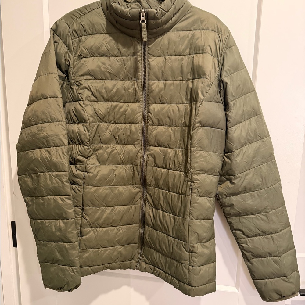 Women's Olive Puffer Jacket